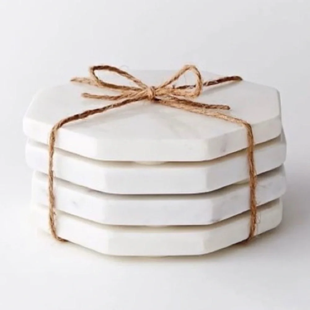 Zeal Living Marble Geo Coasters - Set of 4